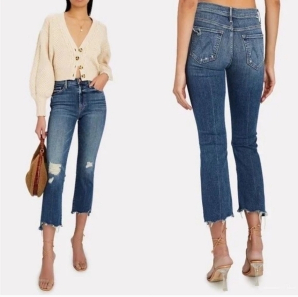 MOTHER THE INSIDER CROP STEP CHEW JEANS 26